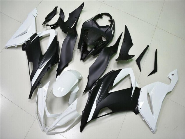 Kawasaki ZX6R 13-18 Verkleidung - Weiß Schwarz Fabrik