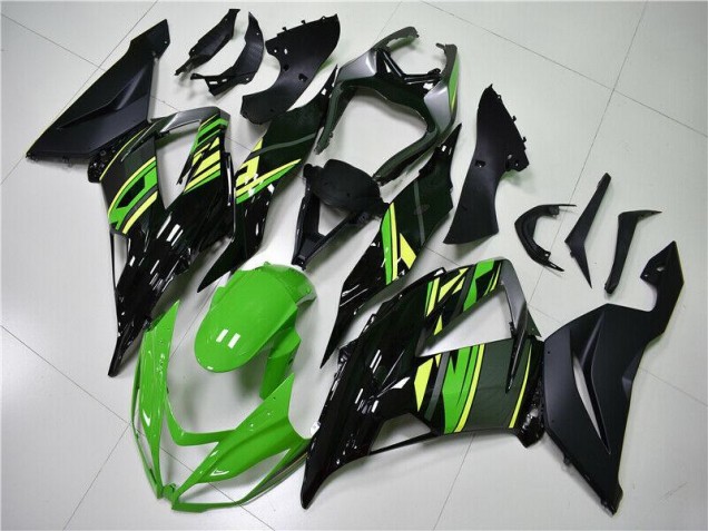 Kawasaki ZX6R 13-18 Vollverkleidung - Grün Schwarz Fabrik