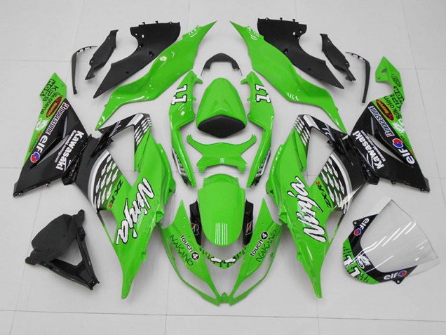 Kawasaki ZX6R 13-18 Verkleidungen - Grün Schwarz 11 Fabrik Kawasaki ZX6R 13-18 Verkleidungen - Grün Schwarz 11 Fabrik